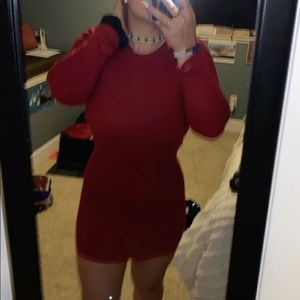Maroon bodycon dress